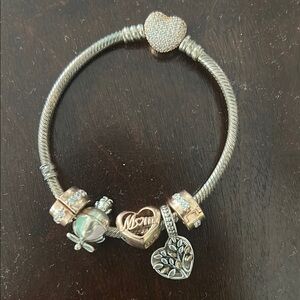 Silver Heart Charm Bracelet
